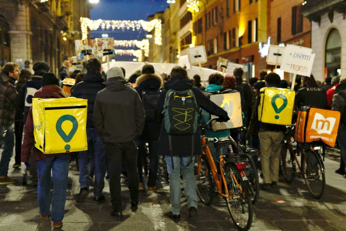 Protest platformskih radnika u Italiji